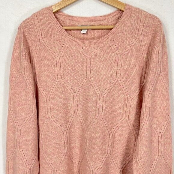 J. Jill Cabled Knit Sweater Tunic Barbie Boho Cottage Grandma Chic Academia L - Picture 5 of 10